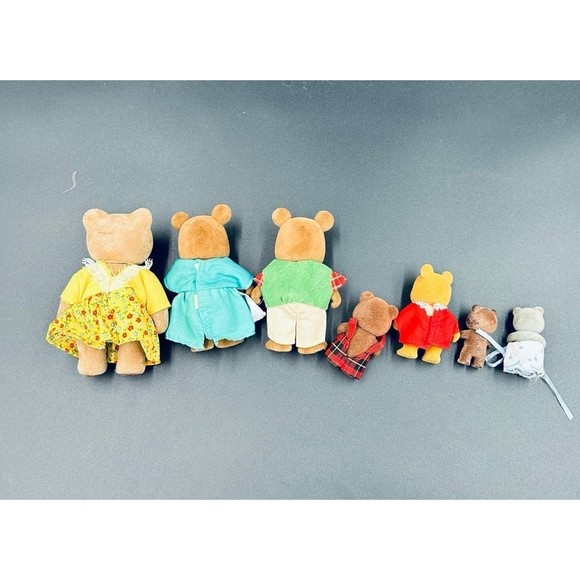 Rare vintage Sylvanian calico critters Lot figures bear family cat - Picture 4 of 4